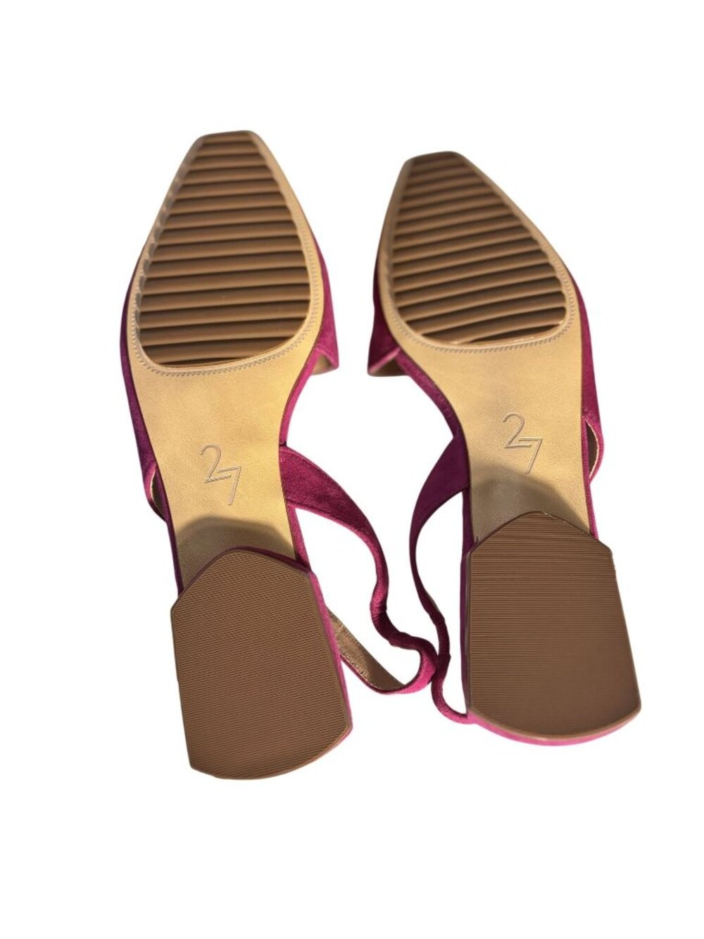 Naturalizer Fuchsia Suede Slingback Flats With Square Toe & Low Block Heel - Picture 5 of 9